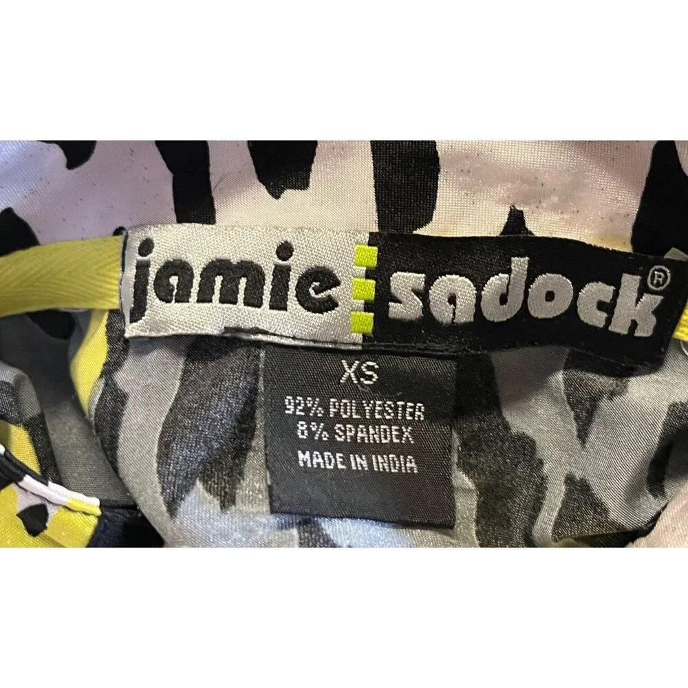Jamie Sadock Women's XS 1/4 Zip Sleeveless Golf Top Gray, Black Yellow Geometric - Picture 5 of 5